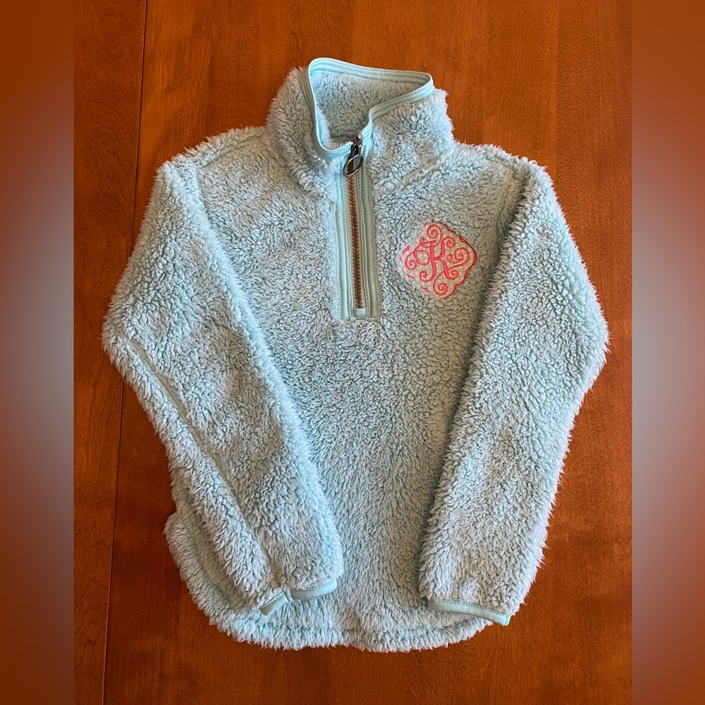 Embroidered K Sherpa pullover size 4